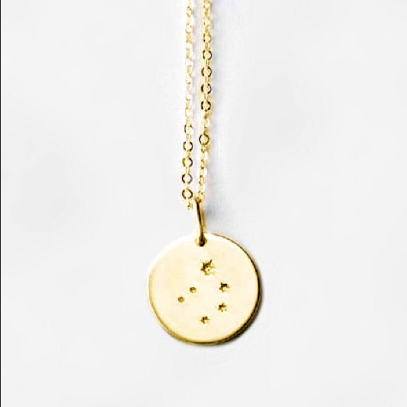 Free People Jewelry - Libra Constellation Astrology Dainty Star/Galaxy Engraved Pendant Birth Necklace